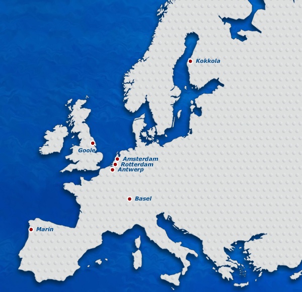 Расположение всепогодных терминалов в Европе