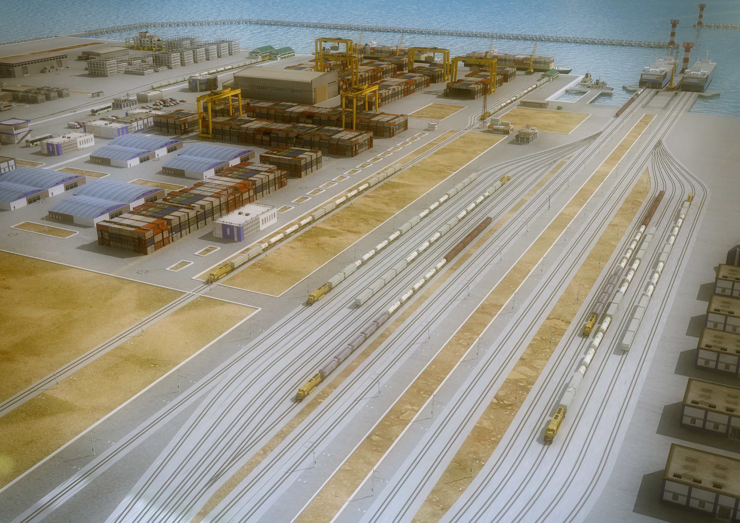 3D модель многофункционального портового терминала Саржа 2